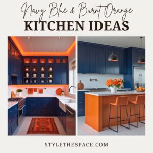 navy blue and burnt orange kitchen ideas