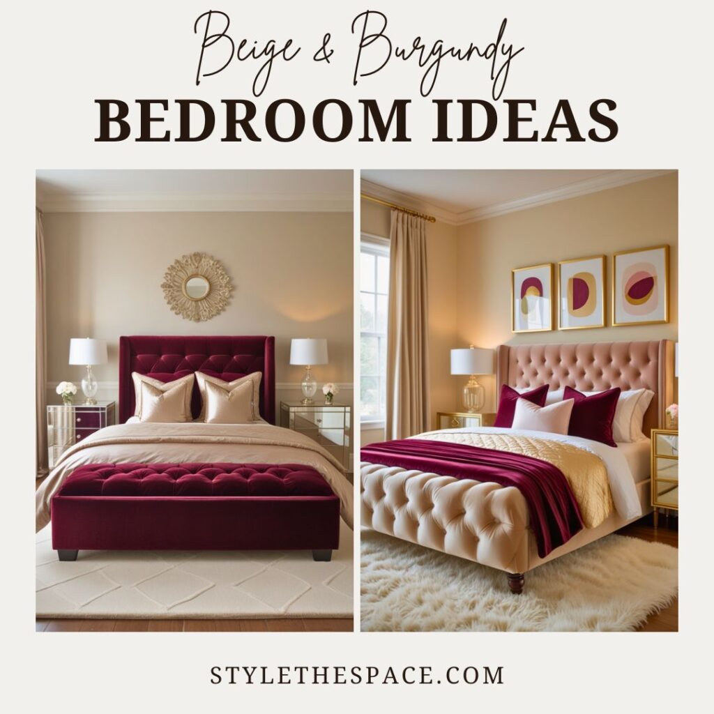 beige and burgundy bedroom ideas