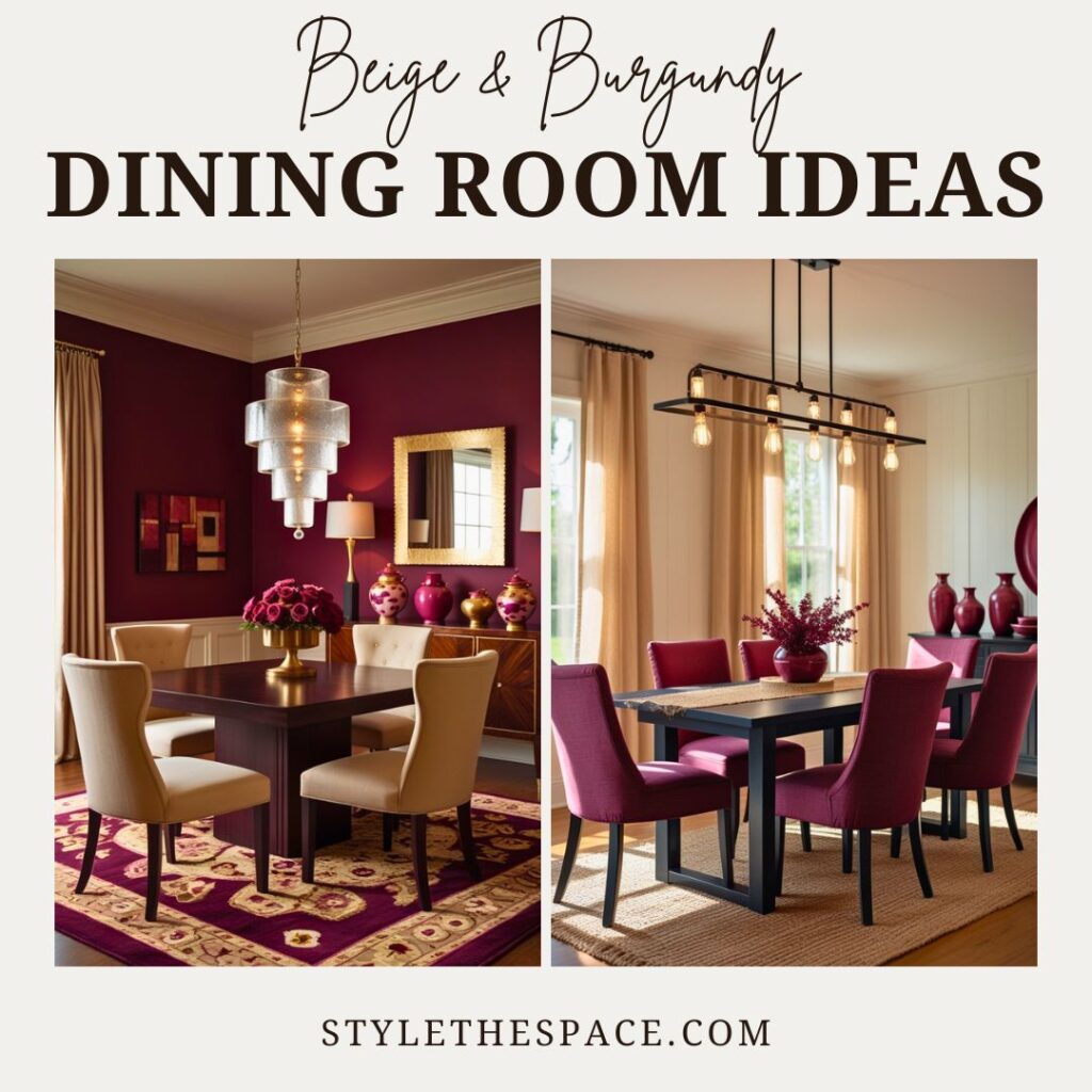 Beige and Burgundy Dining Room Ideas
