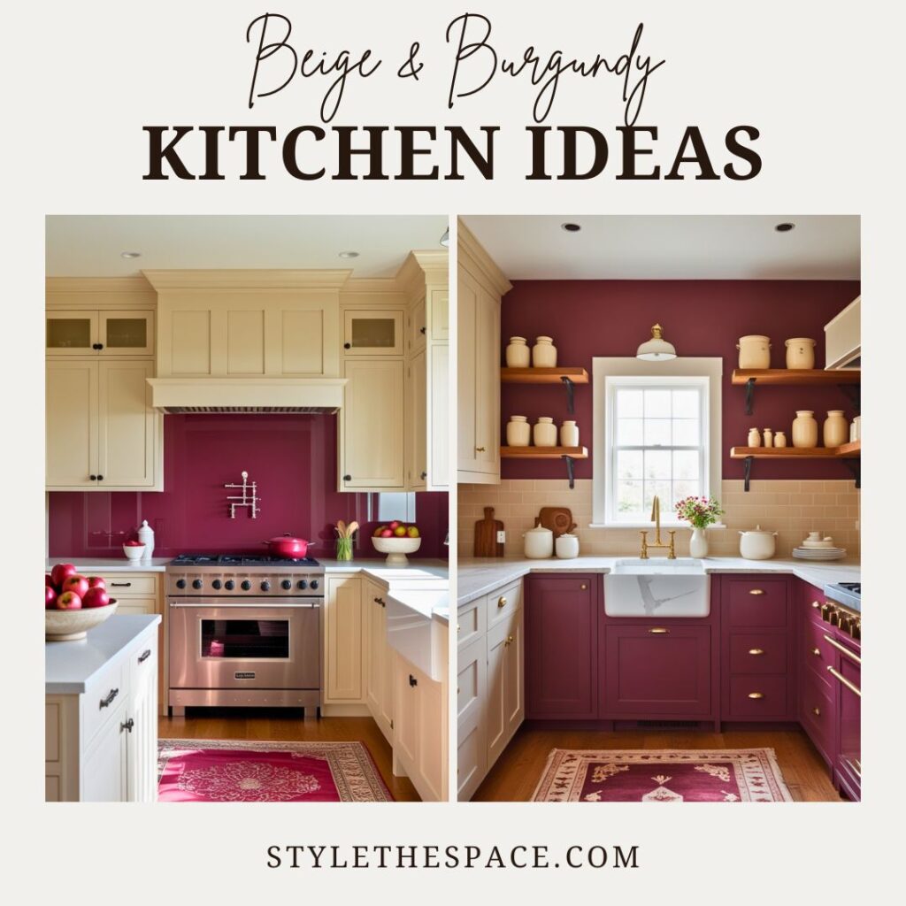 BEIGE AND BURGUNDY KITCHEN IDEAS