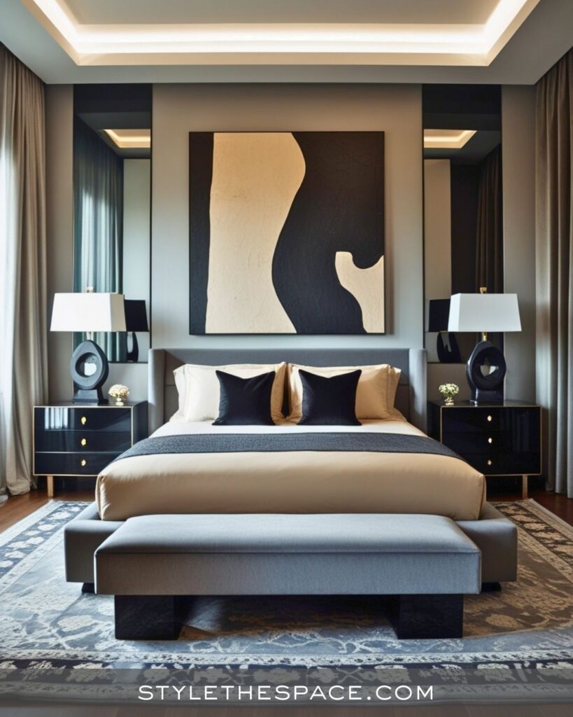 Modern Beige and Grey Bedroom Look