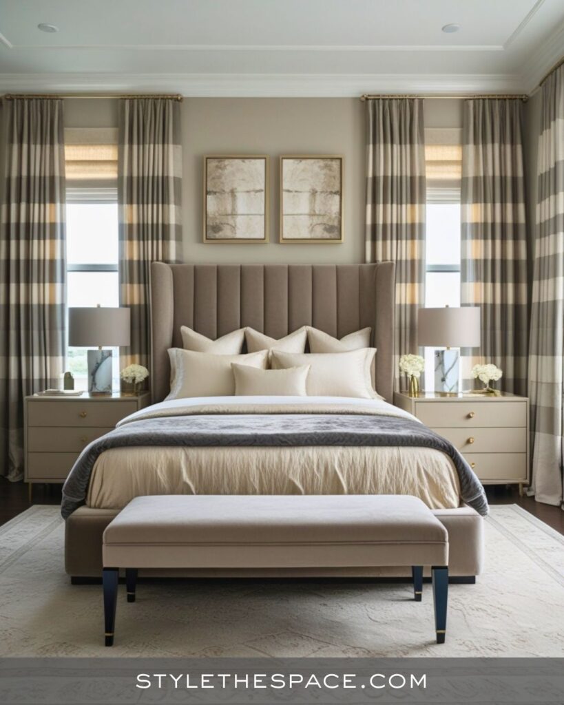 Warm Beige and Grey Bedroom Style