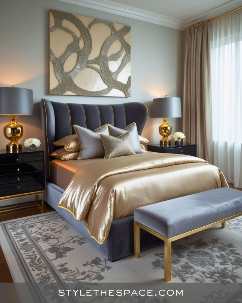 Luxurious Beige and Grey Bedroom Design