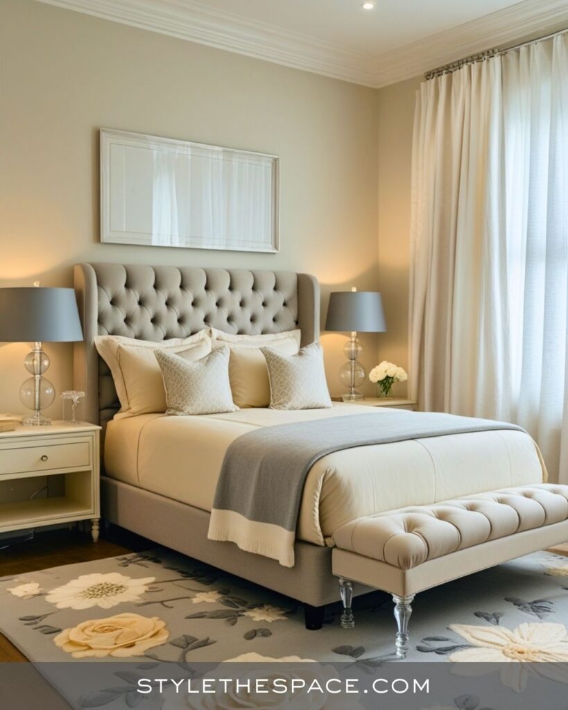 Soft and Elegant Beige and Grey Bedroom