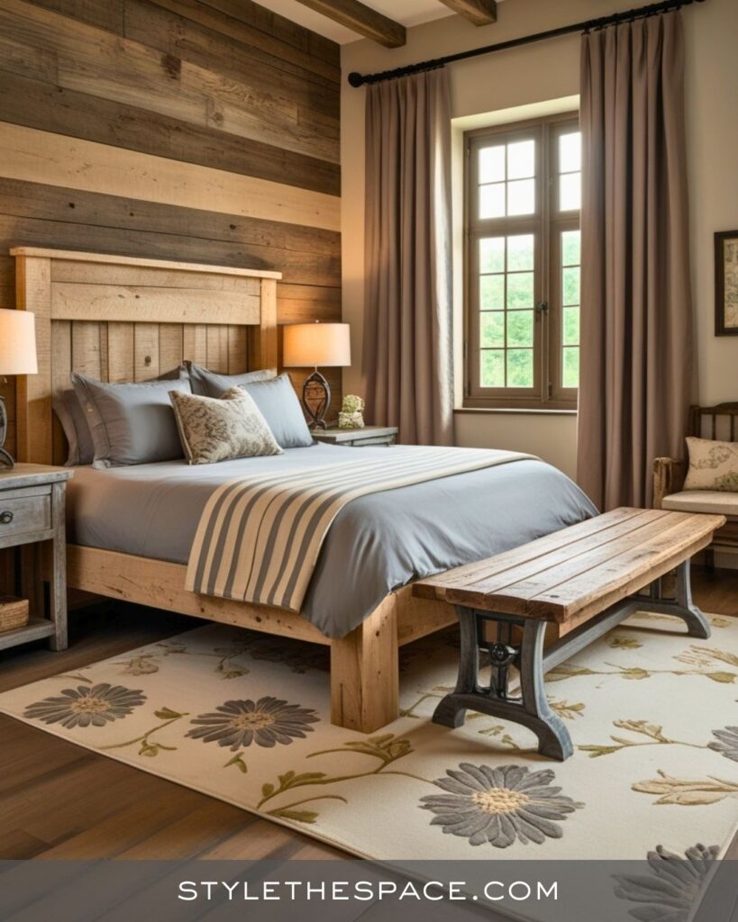 Rustic Beige and Grey Bedroom Style