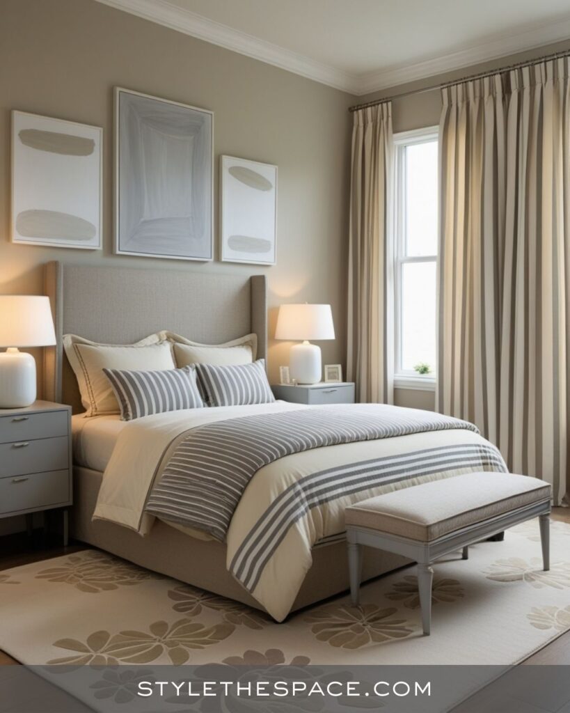 Fresh Beige and Grey Bedroom Idea