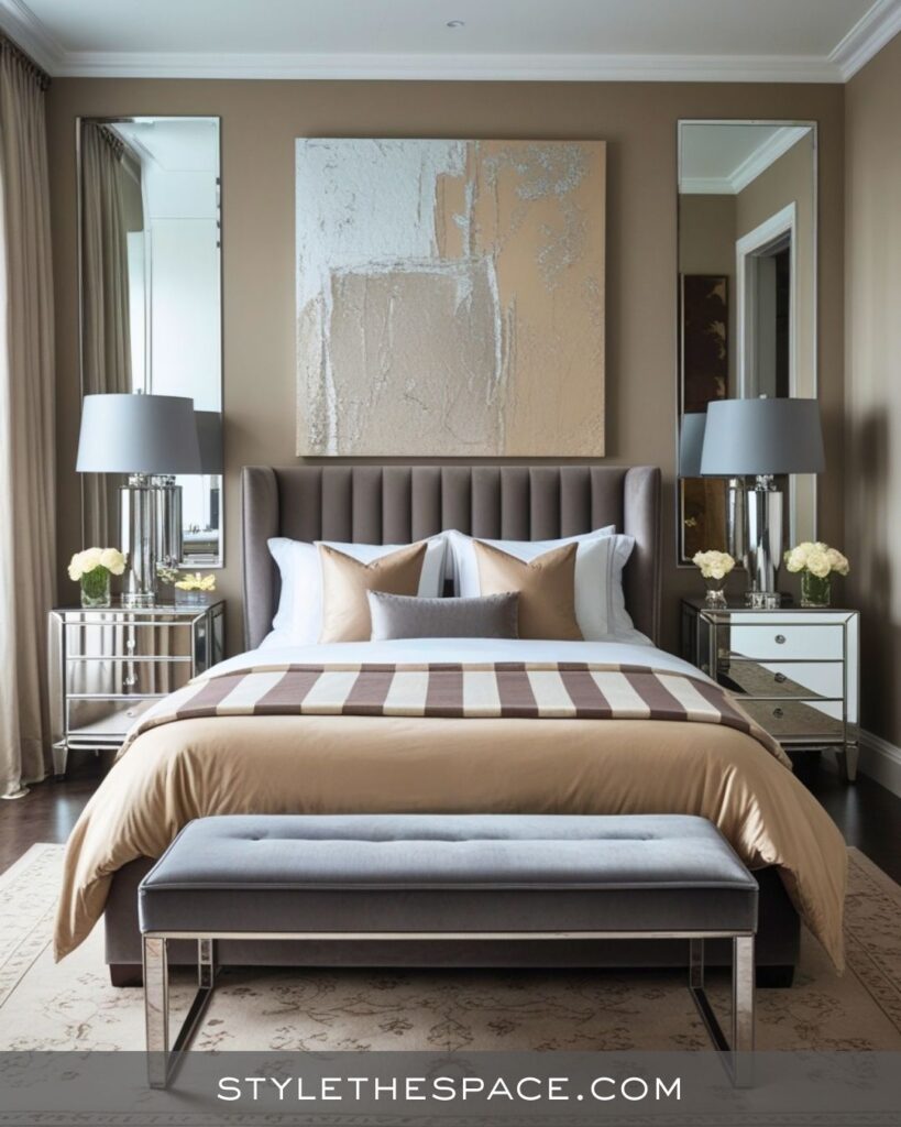Calming Beige and Grey Bedroom Style