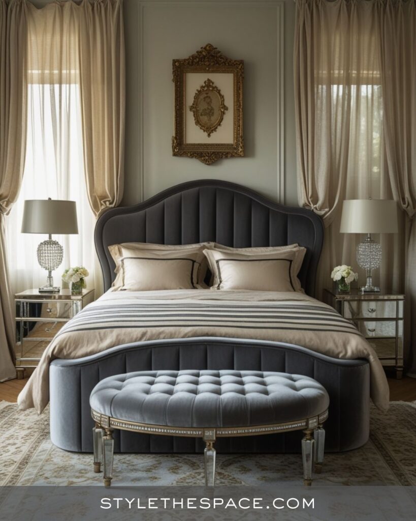 Elegant Beige and Grey Bedroom Design