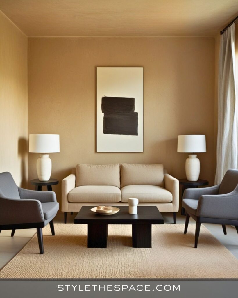 Minimal Beige and Grey Living Room With Modern Warmth