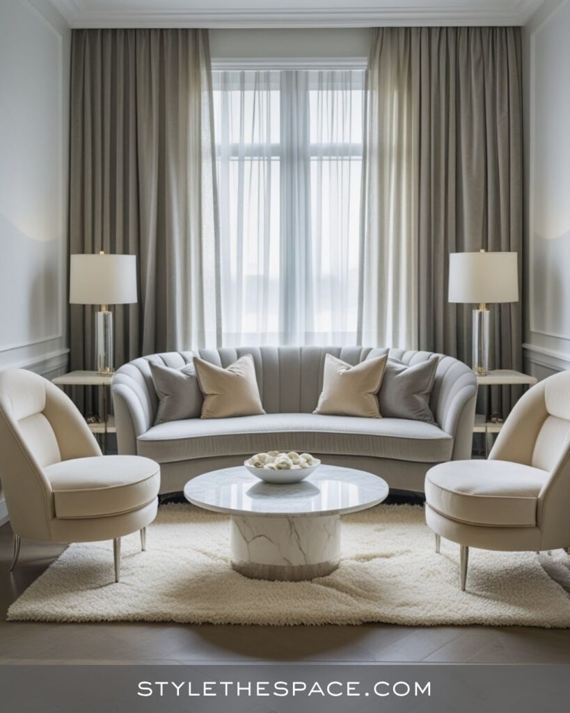 Soft Beige and Grey Living Room Design Idea