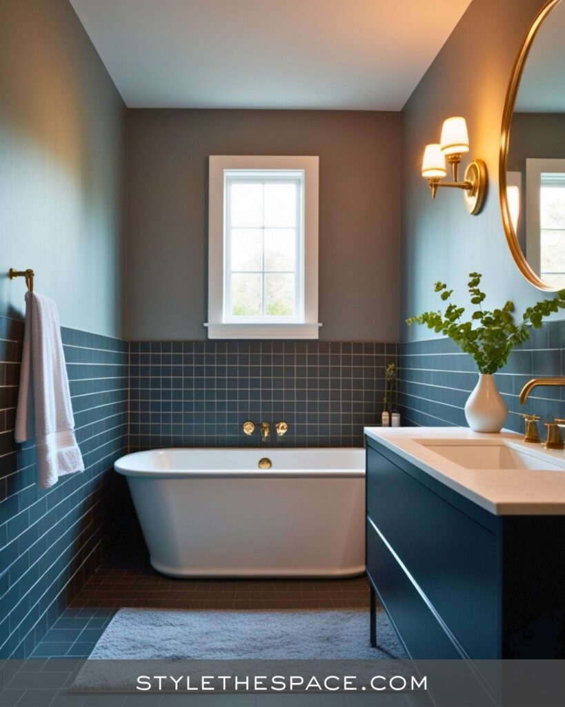 black, white and gray bathroom