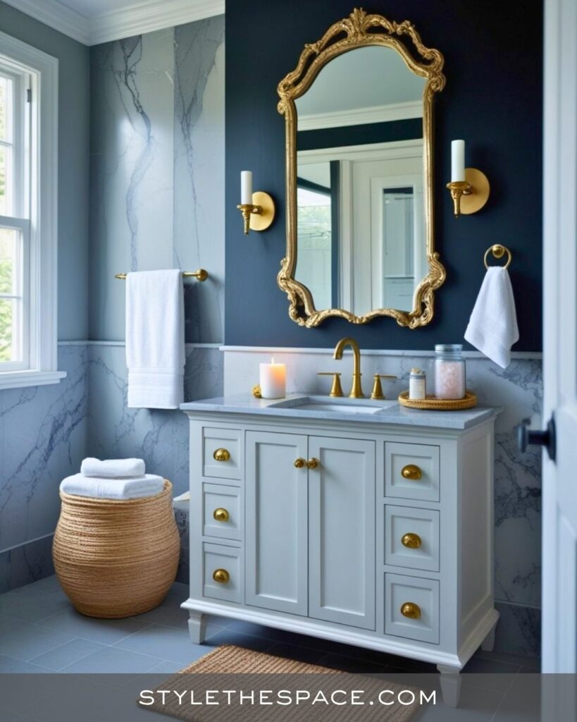 black, white and gray bathroom
