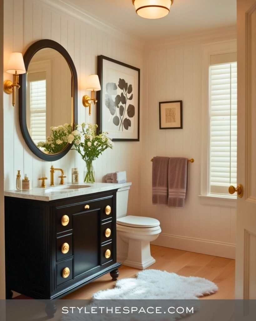 black, white and gray bathroom