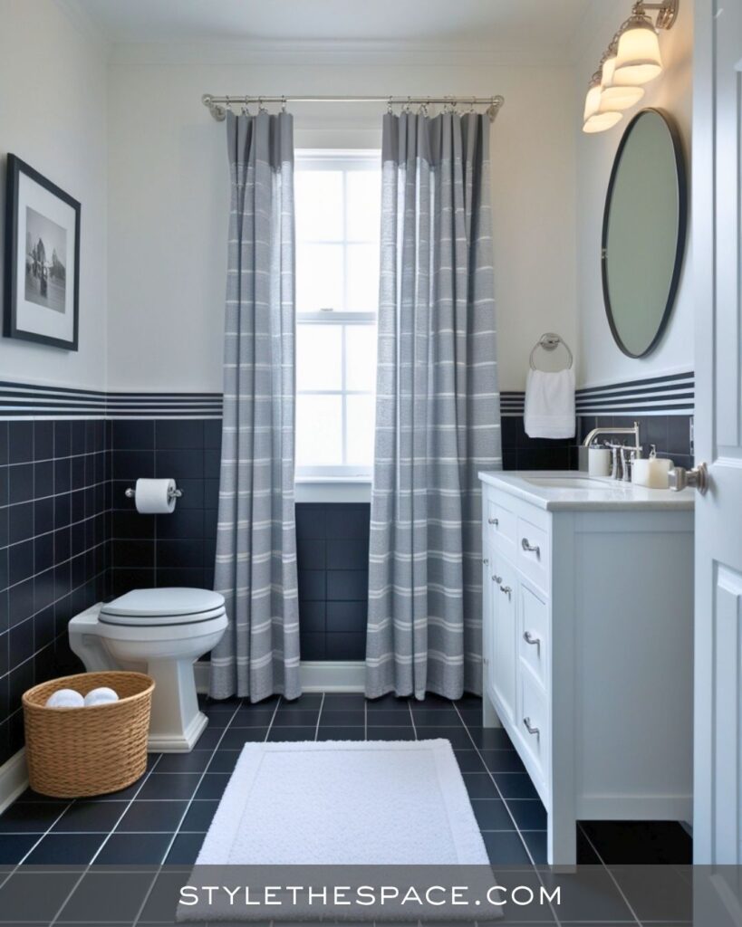 black, white and gray bathroom
