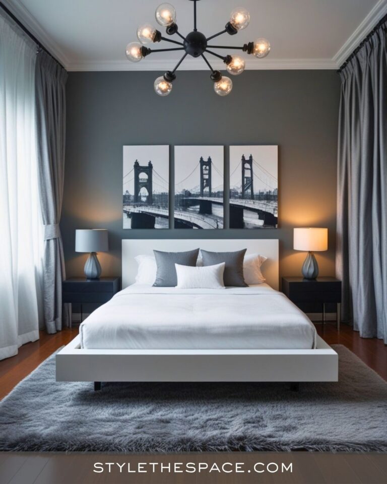27 Elegant Black, White, and Gray Bedroom Ideas - Style The Space