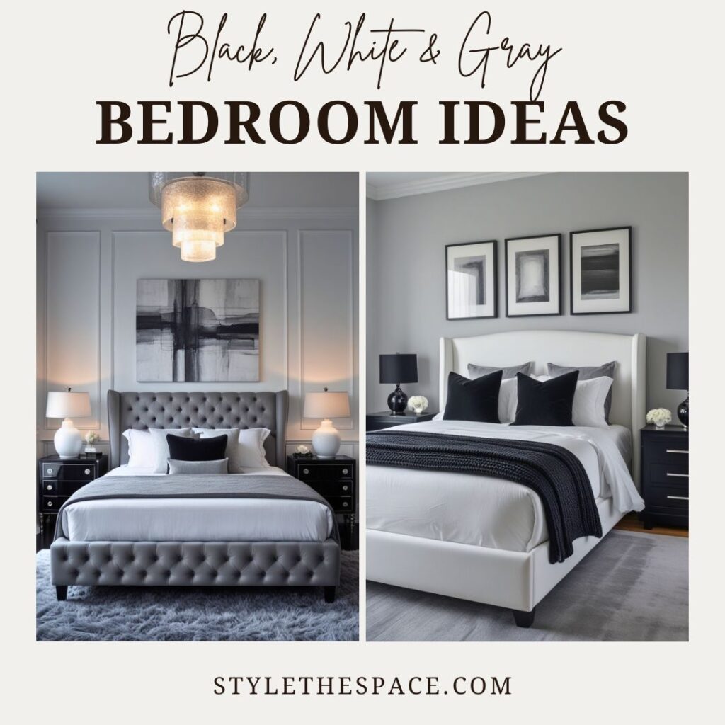 black, white and gray bedroom ideas