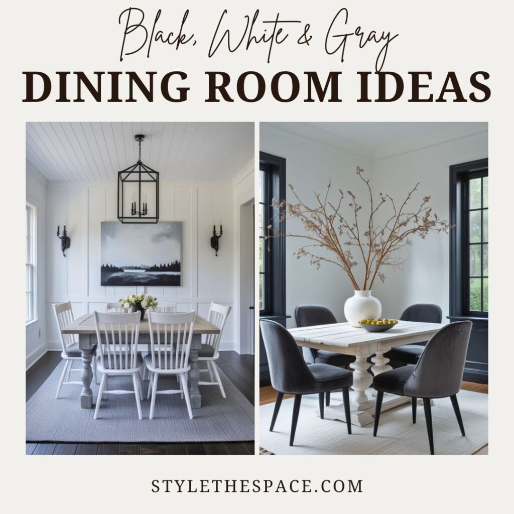 black, white and gray dining room ideas