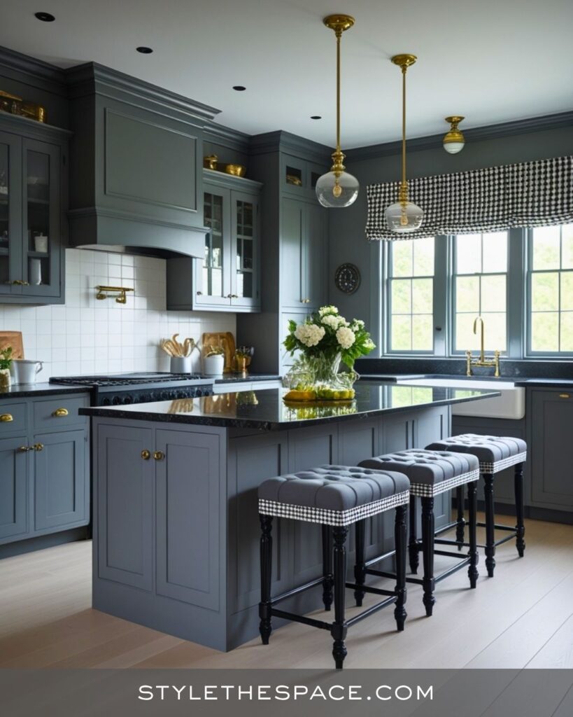 black, white and gray kitchen