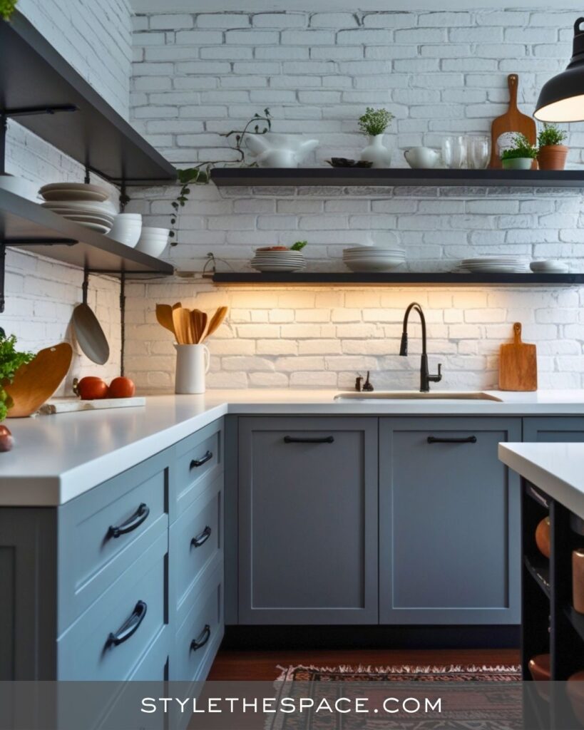 black, white and gray kitchen