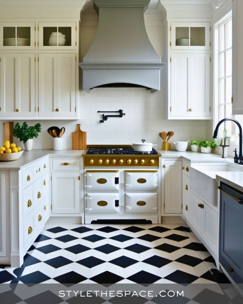 black, white and gray kitchen