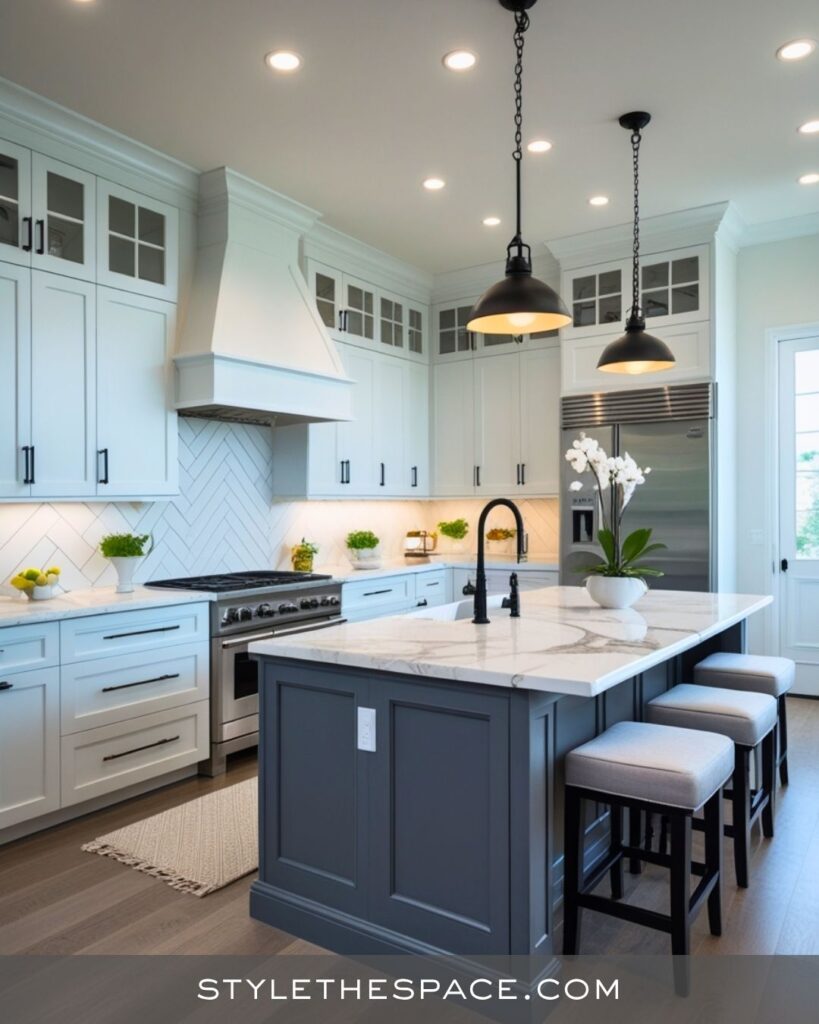 black, white and gray kitchen