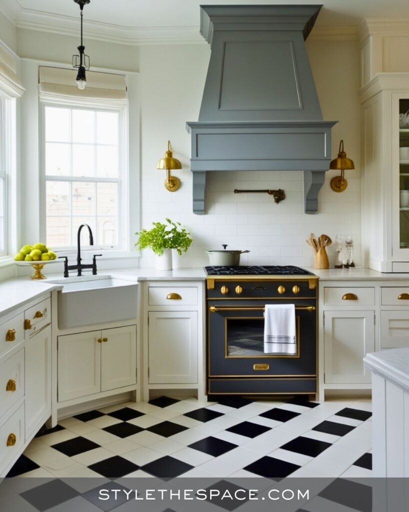 black, white and gray kitchen