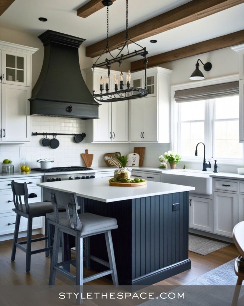 black, white and gray kitchen