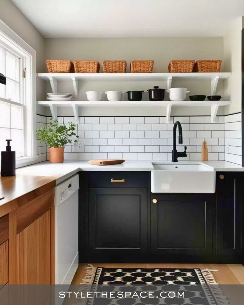 black, white and gray kitchen