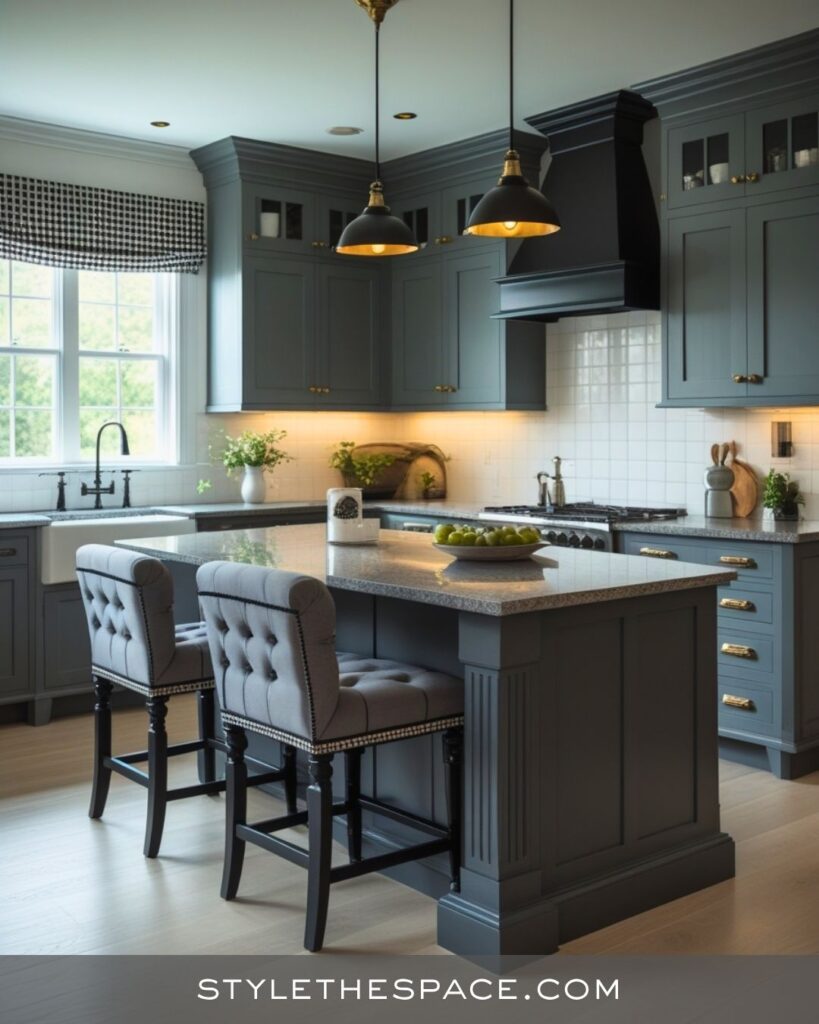 black, white and gray kitchen