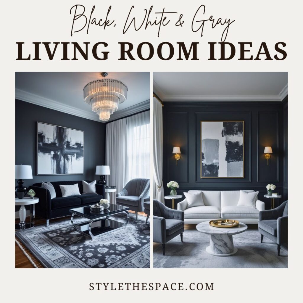 black, white and gray living room ideas