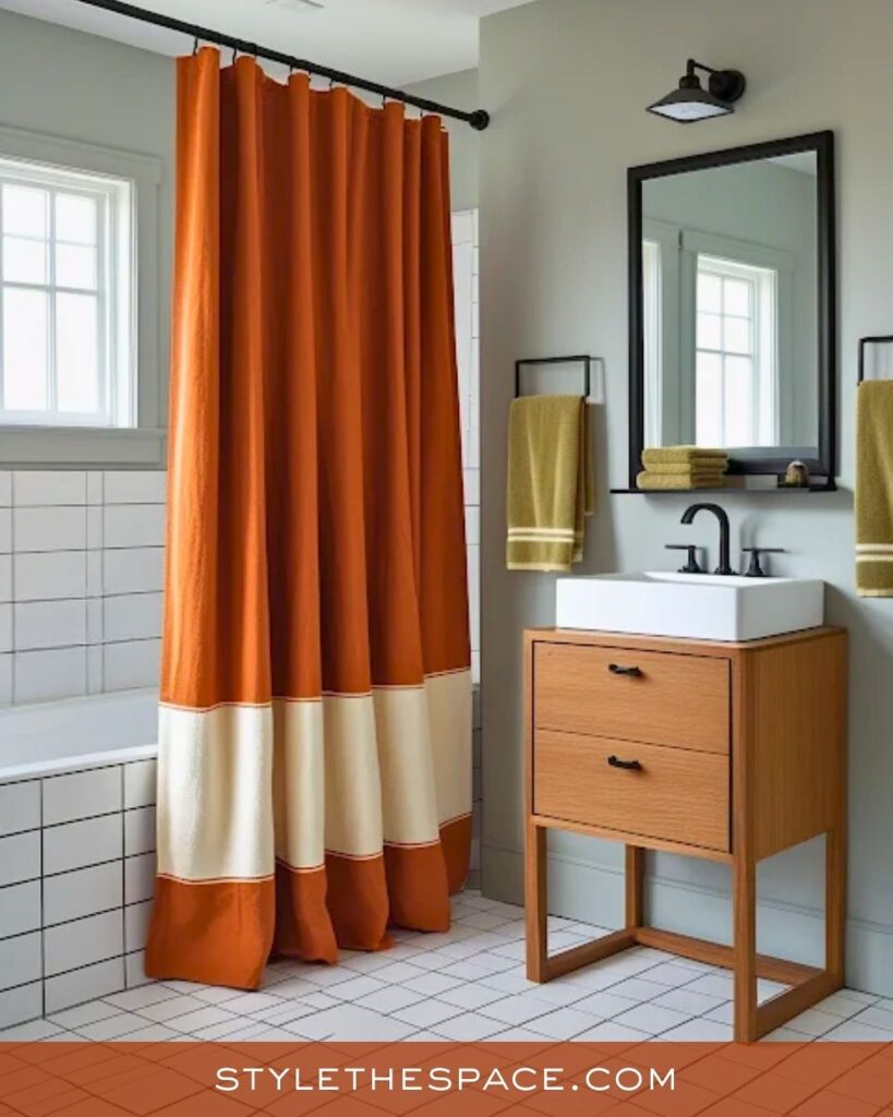 Simple Burnt Orange Bathroom
