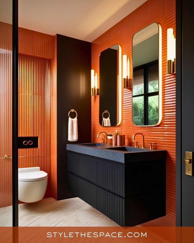 Bold Burnt Orange Bathroom Inspiration