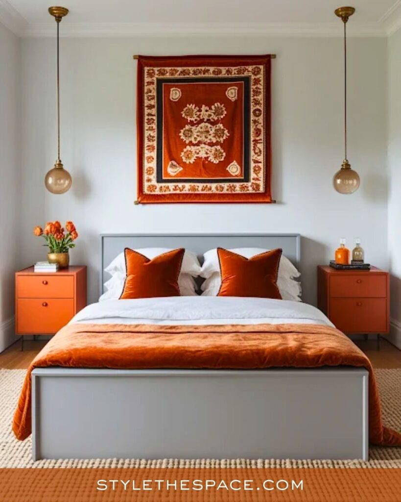 Warm and Balanced Burnt Orange Bedroom Style