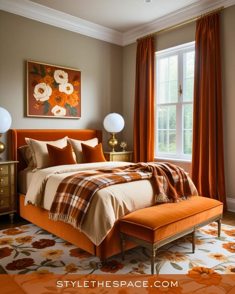 Warm and Timeless Burnt Orange Bedroom Decor