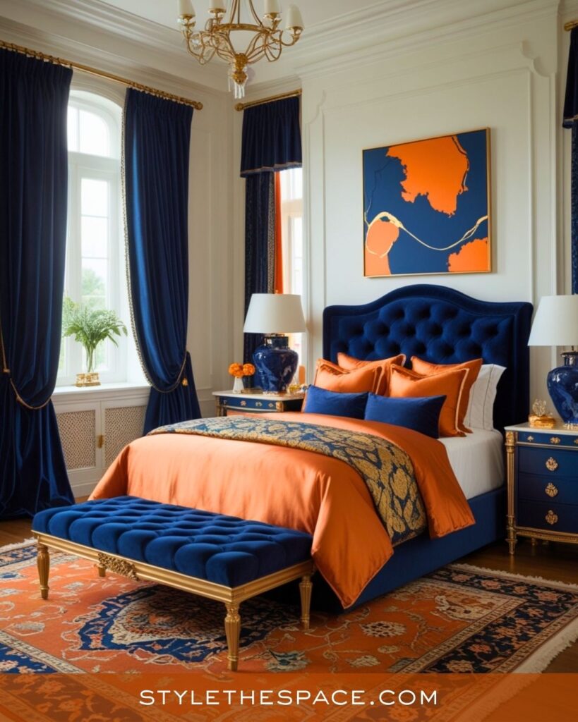 Regal Burnt Orange and Navy Blu