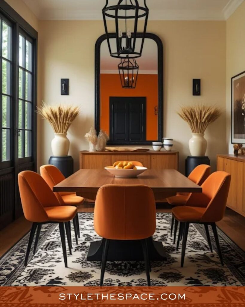 Contemporary Burnt Orange Dining Room Inspiration