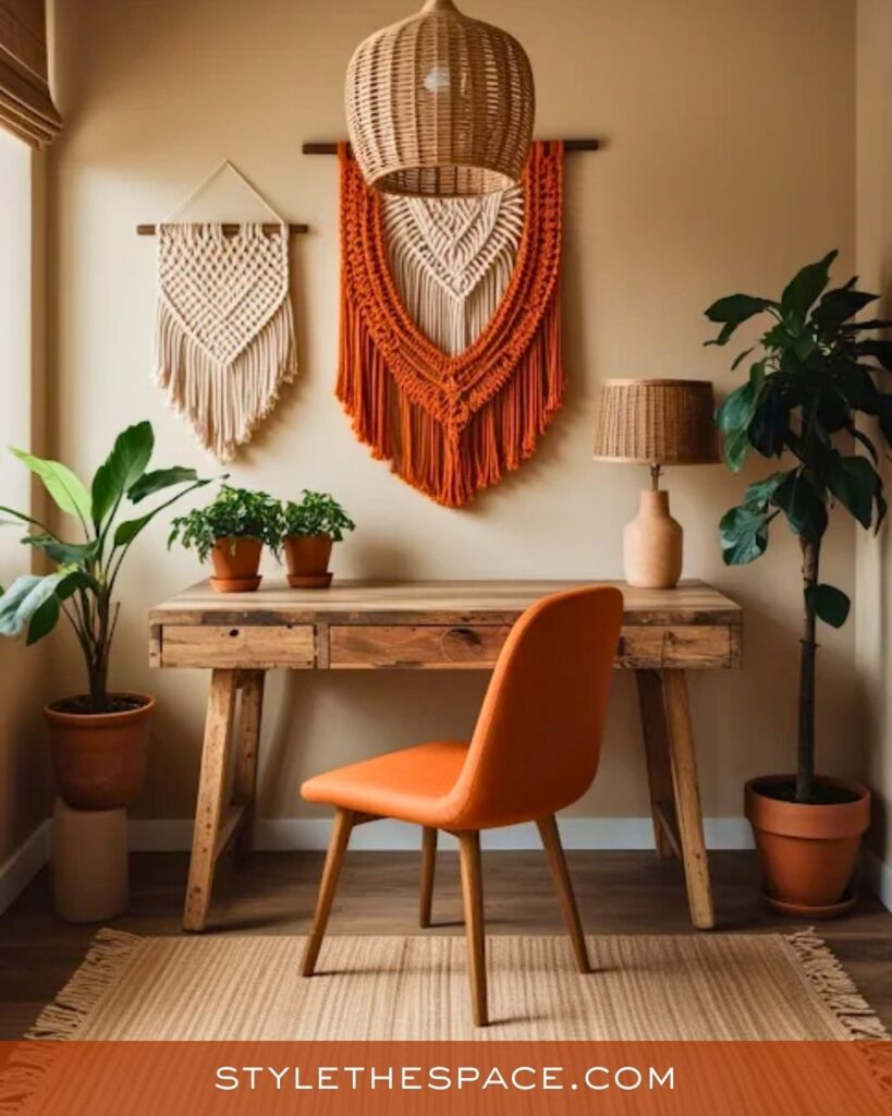 Boho Burnt Orange Home Office 