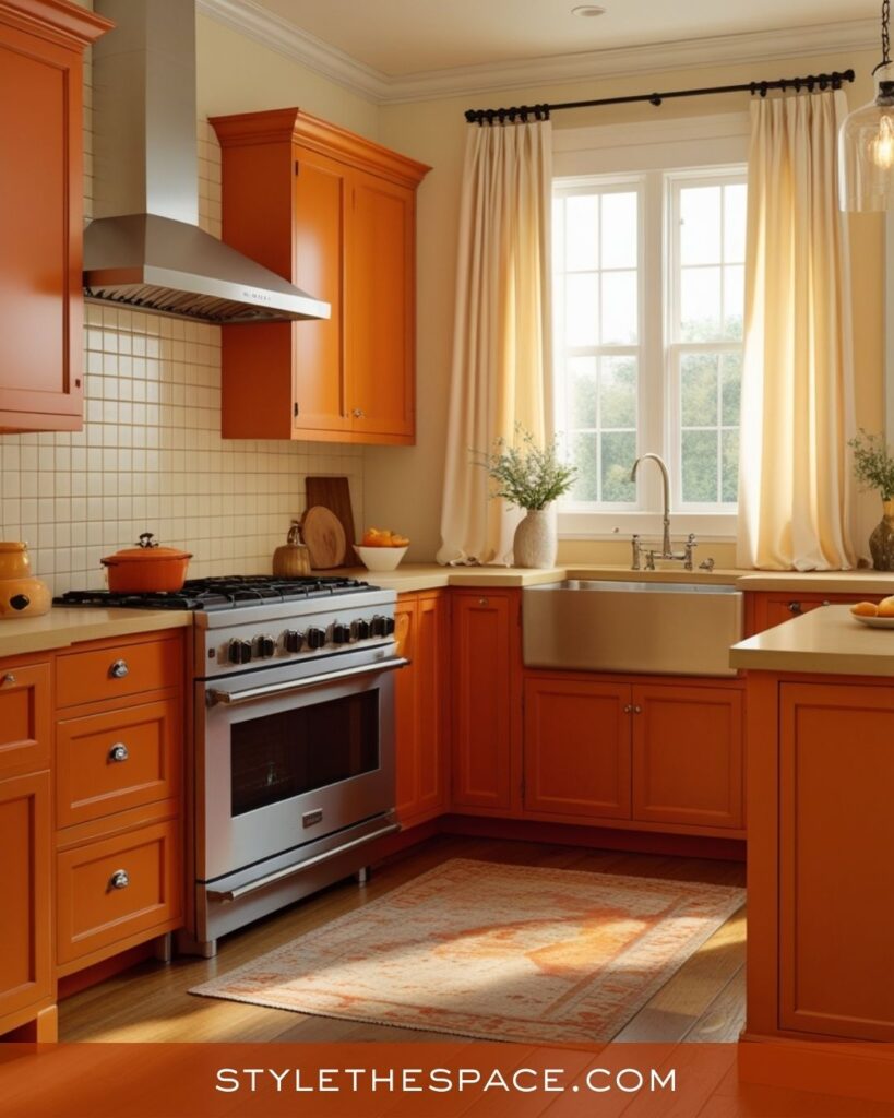 Classic Warm Burnt Orange Kitchen