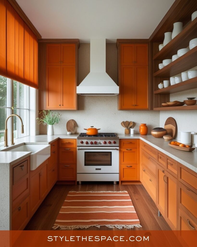 Warm Wood and Burnt Orange Kitchen Style