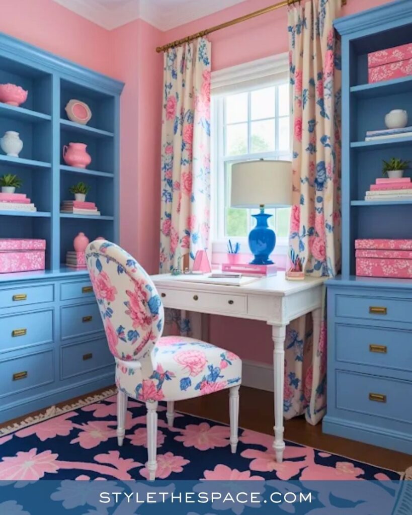 Floral and Pastel Feminine Home Office