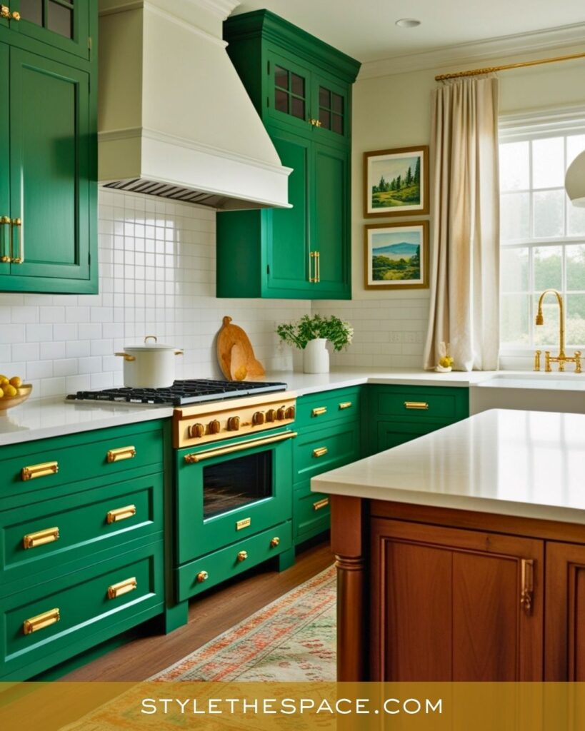 Classic Green and Gold Kitchen Design