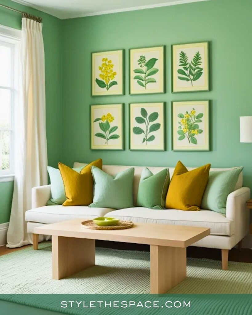 Soft Green and Yellow Living Room Inspiration