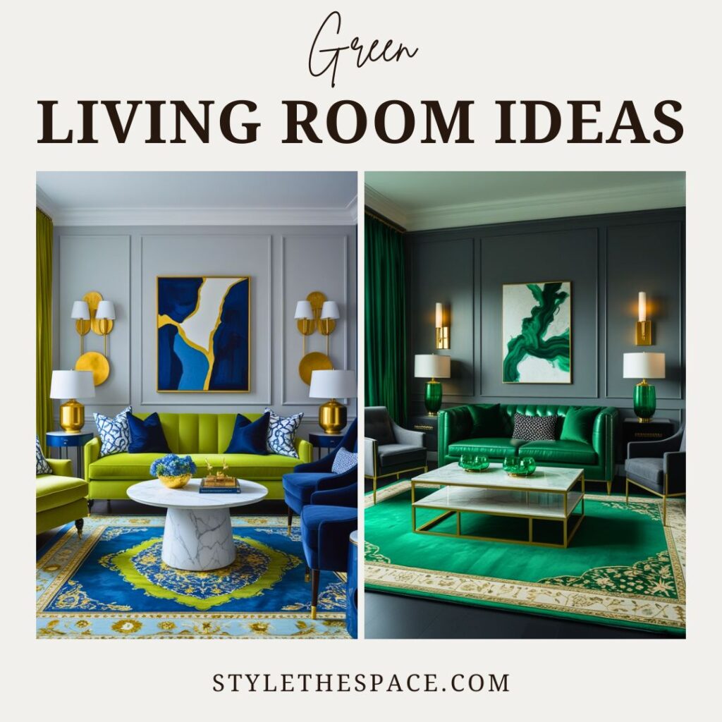 GREEN LIVING ROOM IDEAS