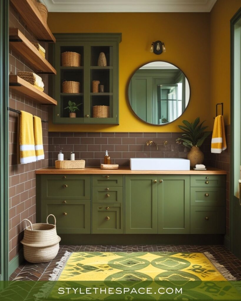 Bold Earthy Charm with Mustard, Olive, and Deep Brown