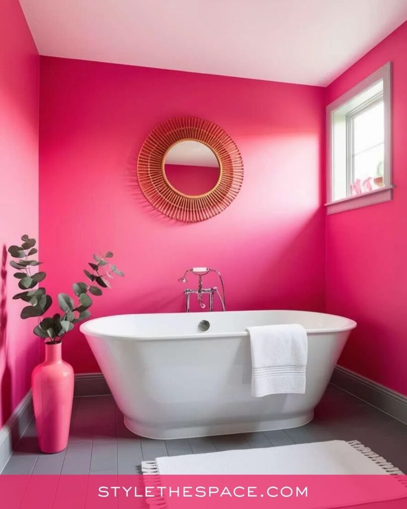 Modern Hot Pink Bathroom Style