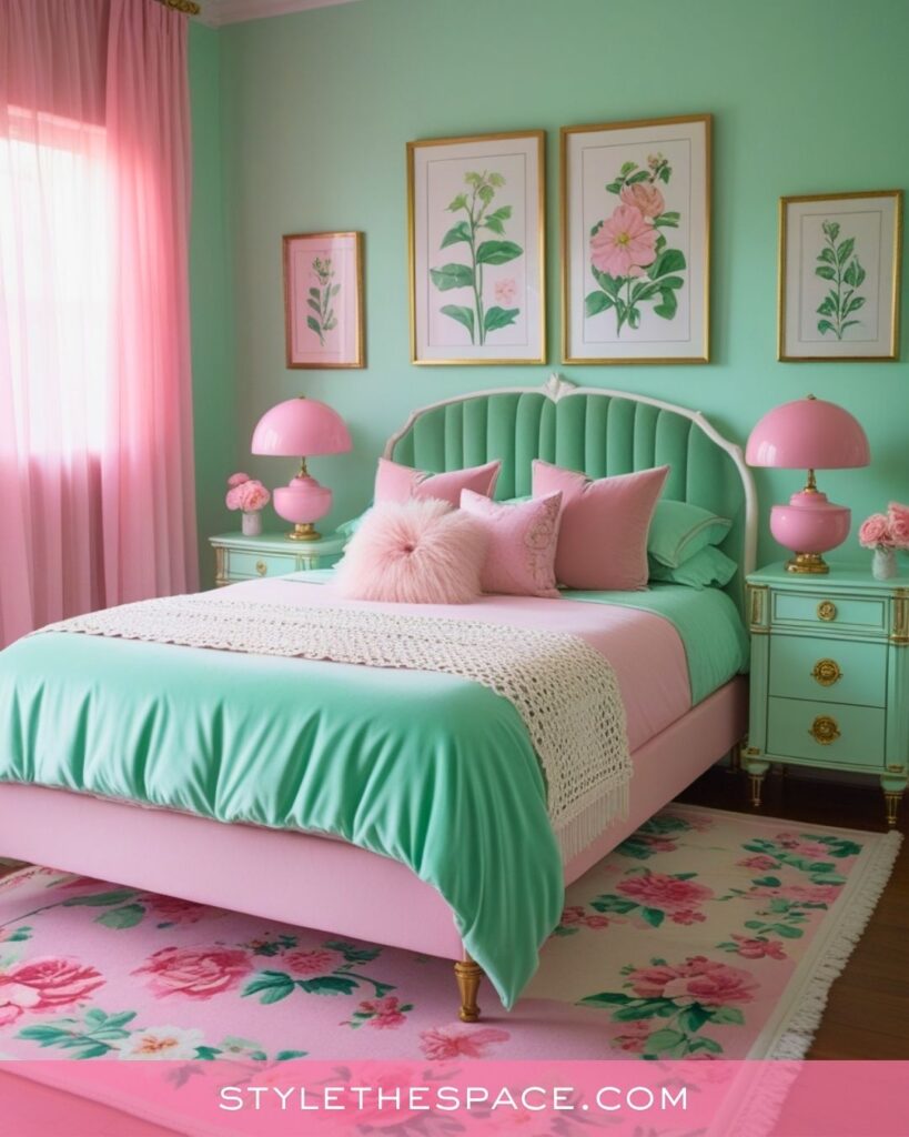 Fresh Mint and Pink Bedroom Inspiration