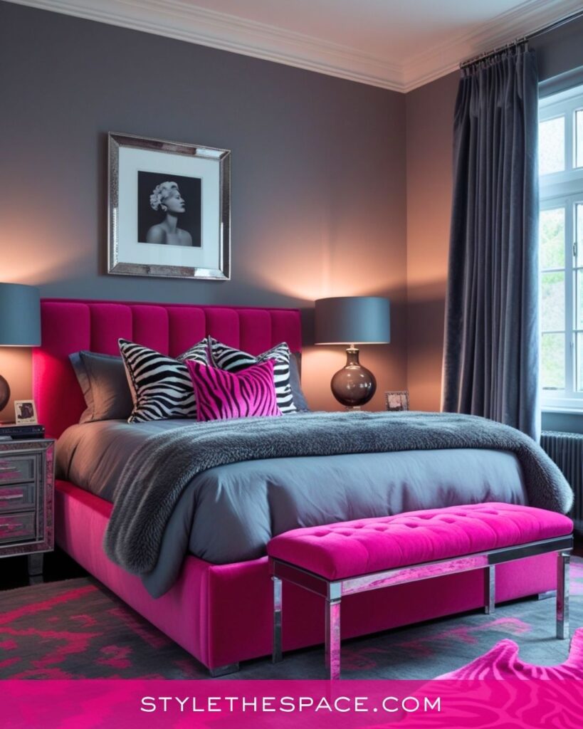 Modern Pink and Charcoal Bedroom Inspiration