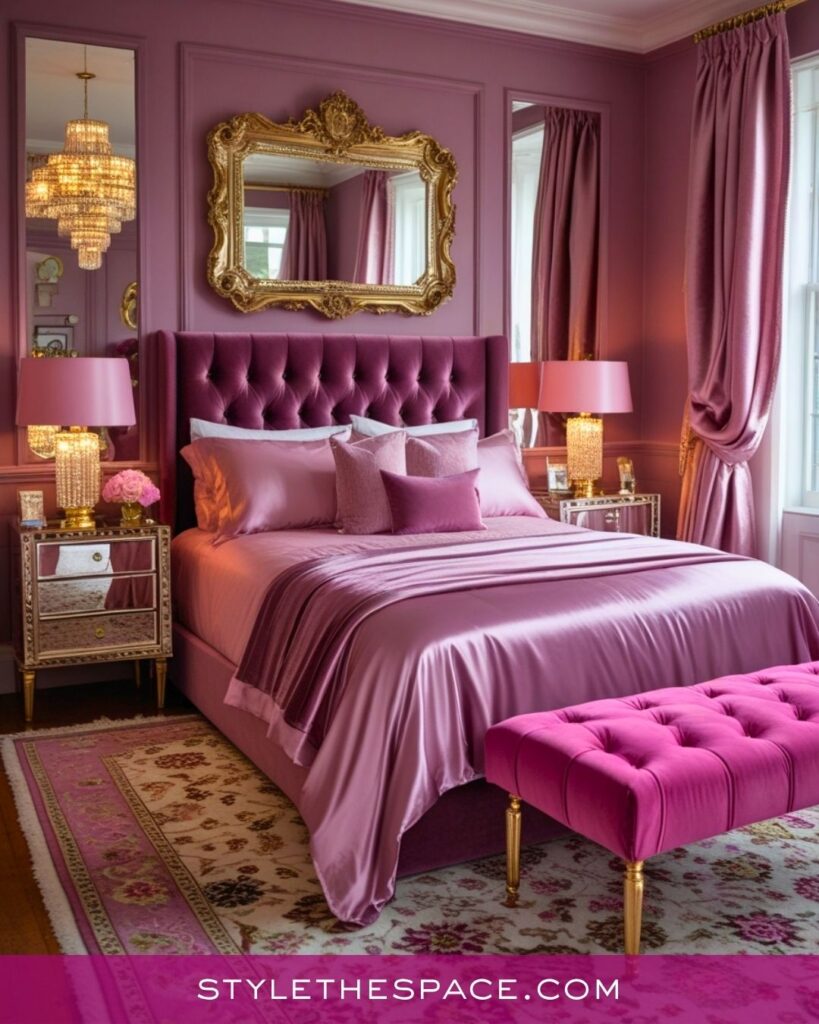 Elegant Mauve and Pink Bedroom Design
