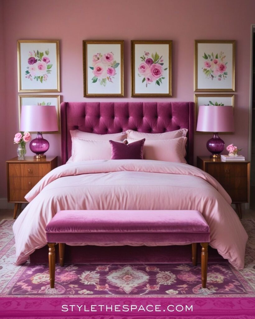 Soft Blush and Berry Pink Bedroom Inspiration