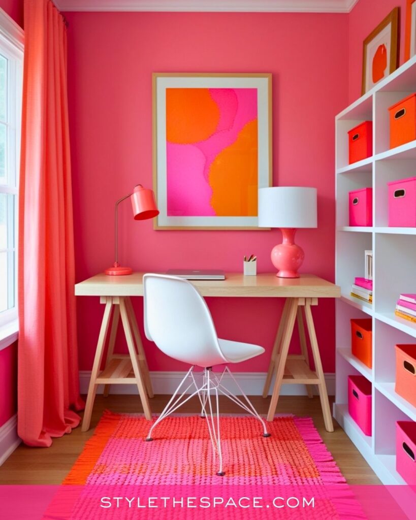 Vibrant Pink Home Office Look